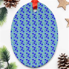 Skyblue Floral Ornament (oval)