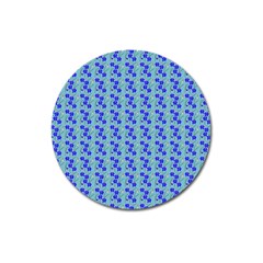 Skyblue Floral Magnet 3  (round) by Sparkle