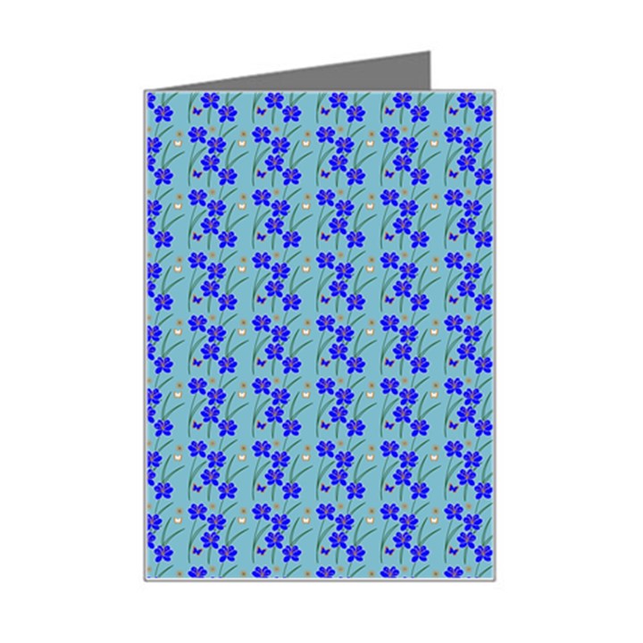 Skyblue Floral Mini Greeting Card