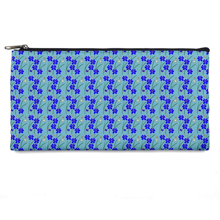 Skyblue Floral Pencil Case