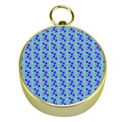 Skyblue Floral Gold Compasses by Sparkle