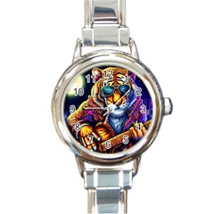 Tiger Rockingstar Round Italian Charm Watch by Sparkle