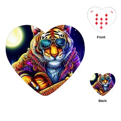 Tiger Rockingstar Playing Cards Single Design (heart)