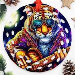 Tiger Rockingstar Ornament (round Filigree)