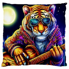 Tiger Rockingstar Standard Premium Plush Fleece Cushion Case (two Sides) by Sparkle