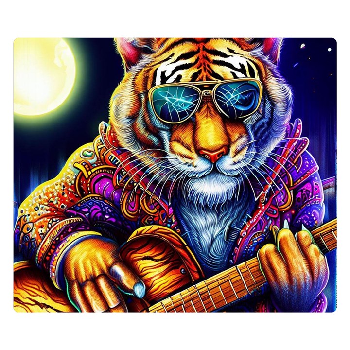 Tiger Rockingstar Two Sides Premium Plush Fleece Blanket (Small)