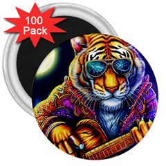 Tiger Rockingstar 3  Magnets (100 Pack) by Sparkle