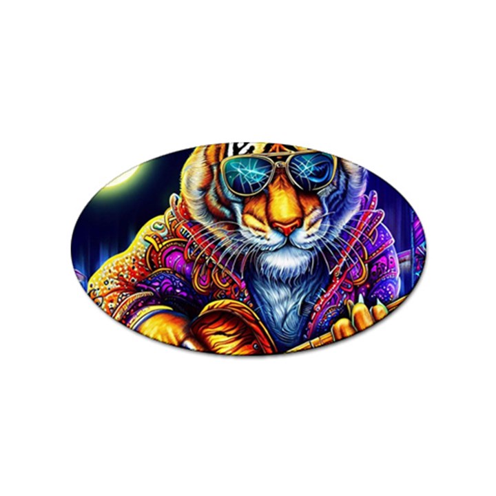 Tiger Rockingstar Sticker Oval (100 pack)