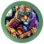 Tiger Rockingstar Color Wall Clock Front