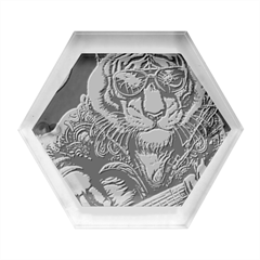 Tiger Rockingstar Hexagon Wood Jewelry Box by Sparkle