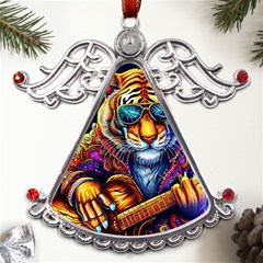 Tiger Rockingstar Metal Angel With Crystal Ornament