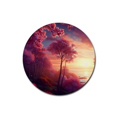 Pink Nature Rubber Round Coaster (4 pack)