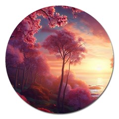 Pink Nature Magnet 5  (Round)