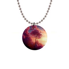 Pink Nature 1  Button Necklace