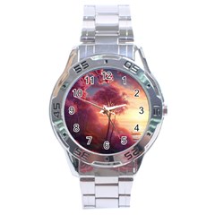 Pink Nature Stainless Steel Analogue Watch