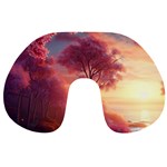 Pink Nature Travel Neck Pillow Front