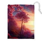 Pink Nature Drawstring Pouch (5XL) Front