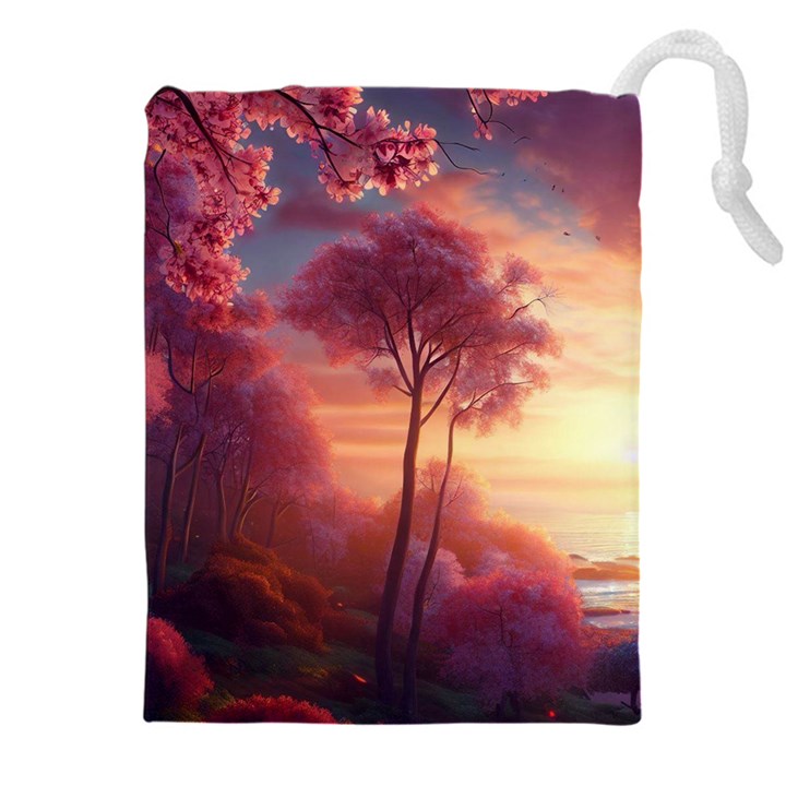 Pink Nature Drawstring Pouch (5XL)