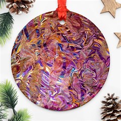 Ochre On Fuchsia Blend Ornament (round) by kaleidomarblingart