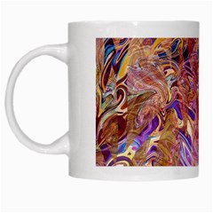 Ochre On Fuchsia Blend White Mug by kaleidomarblingart