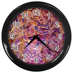 Ochre on fuchsia blend Wall Clock (Black) Front