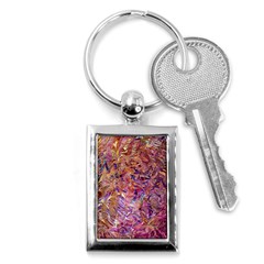 Ochre On Fuchsia Blend Key Chain (rectangle) by kaleidomarblingart