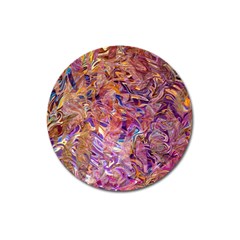 Ochre On Fuchsia Blend Magnet 3  (round) by kaleidomarblingart