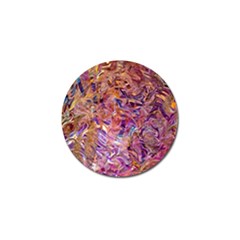 Ochre On Fuchsia Blend Golf Ball Marker (4 Pack) by kaleidomarblingart