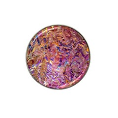 Ochre On Fuchsia Blend Hat Clip Ball Marker by kaleidomarblingart