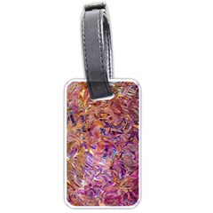 Ochre On Fuchsia Blend Luggage Tag (one Side) by kaleidomarblingart