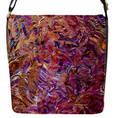 Ochre On Fuchsia Blend Flap Closure Messenger Bag (s) by kaleidomarblingart