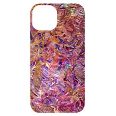 Ochre On Fuchsia Blend Iphone 14 Black Uv Print Case by kaleidomarblingart