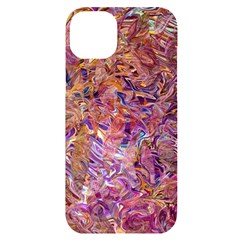 Ochre On Fuchsia Blend Iphone 14 Plus Black Uv Print Case by kaleidomarblingart