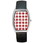 Gingham - 4096x4096px - 300dpi14 Barrel Style Metal Watch Front