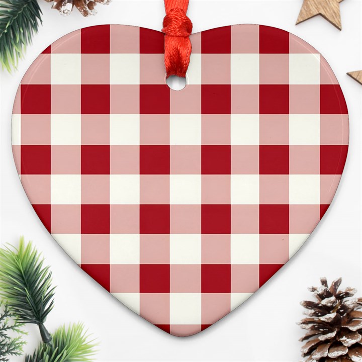 Gingham - 4096x4096px - 300dpi14 Heart Ornament (Two Sides)