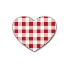 Gingham - 4096x4096px - 300dpi14 Rubber Heart Coaster (4 Pack) by EvgeniaEsenina