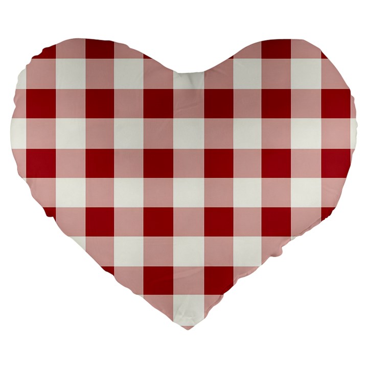 Gingham - 4096x4096px - 300dpi14 Large 19  Premium Heart Shape Cushions