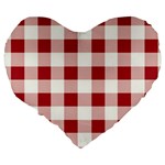 Gingham - 4096x4096px - 300dpi14 Large 19  Premium Heart Shape Cushions Back