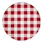 Gingham - 4096x4096px - 300dpi14 Round Glass Fridge Magnet (4 pack) Front