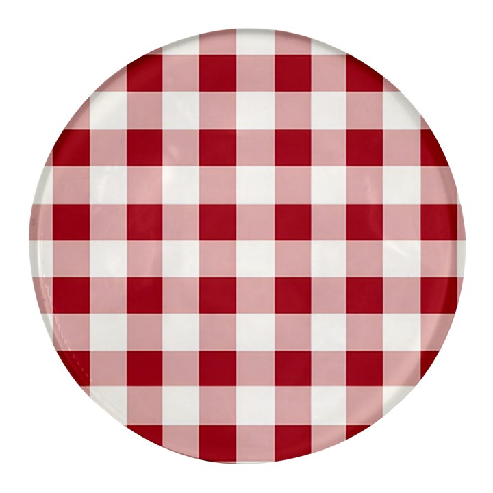 Gingham - 4096x4096px - 300dpi14 Round Glass Fridge Magnet (4 pack)