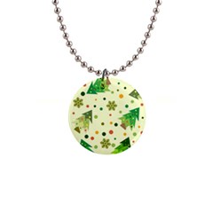 Geometric Christmas Pattern 1  Button Necklace by Grandong