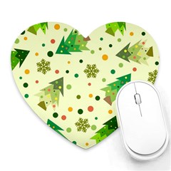 Geometric Christmas Pattern Heart Mousepad by Grandong