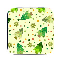 Geometric Christmas Pattern Square Metal Box (black) by Grandong