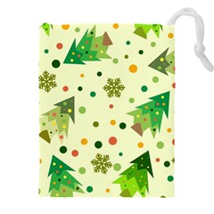 Geometric Christmas Pattern Drawstring Pouch (4xl) by Grandong