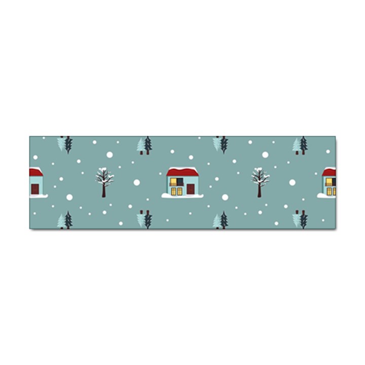 Seamless Pattern With Festive Christmas Houses Trees In Snow And Snowflakes Sticker Bumper (10 pack)