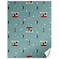 Seamless Pattern With Festive Christmas Houses Trees In Snow And Snowflakes Canvas 12  X 16  by Grandong