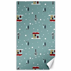 Seamless Pattern With Festive Christmas Houses Trees In Snow And Snowflakes Canvas 40  X 72  by Grandong