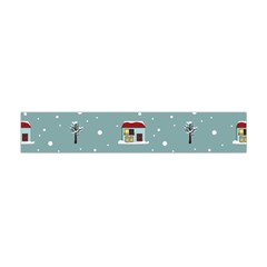 Seamless Pattern With Festive Christmas Houses Trees In Snow And Snowflakes Premium Plush Fleece Scarf (mini) by Grandong