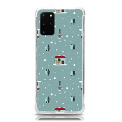 Seamless Pattern With Festive Christmas Houses Trees In Snow And Snowflakes Samsung Galaxy S20plus 6 7 Inch Tpu Uv Case by Grandong