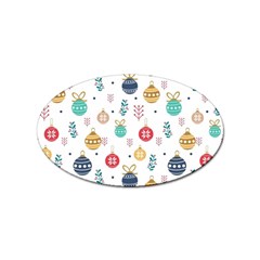 Cute Christmas Pattern Sticker Oval (10 Pack) by Grandong